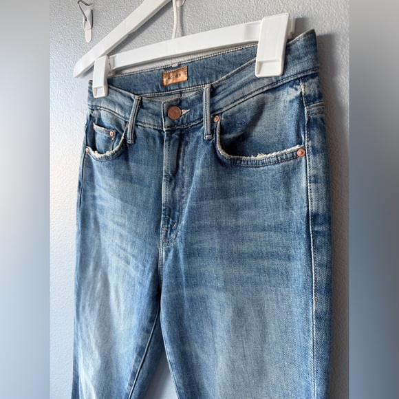 Mother light blue The Insider Crop Step Fray straight leg jeans Women’s sz 25 - Picture 7 of 15